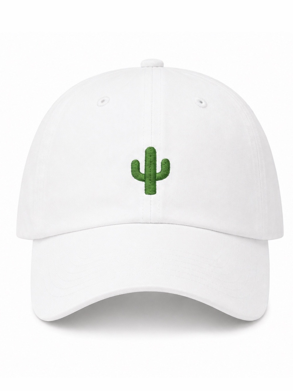 🌵 White Cactus Embroidered Dad Hat Minimal Adjustable Desert, Unisex West Coast